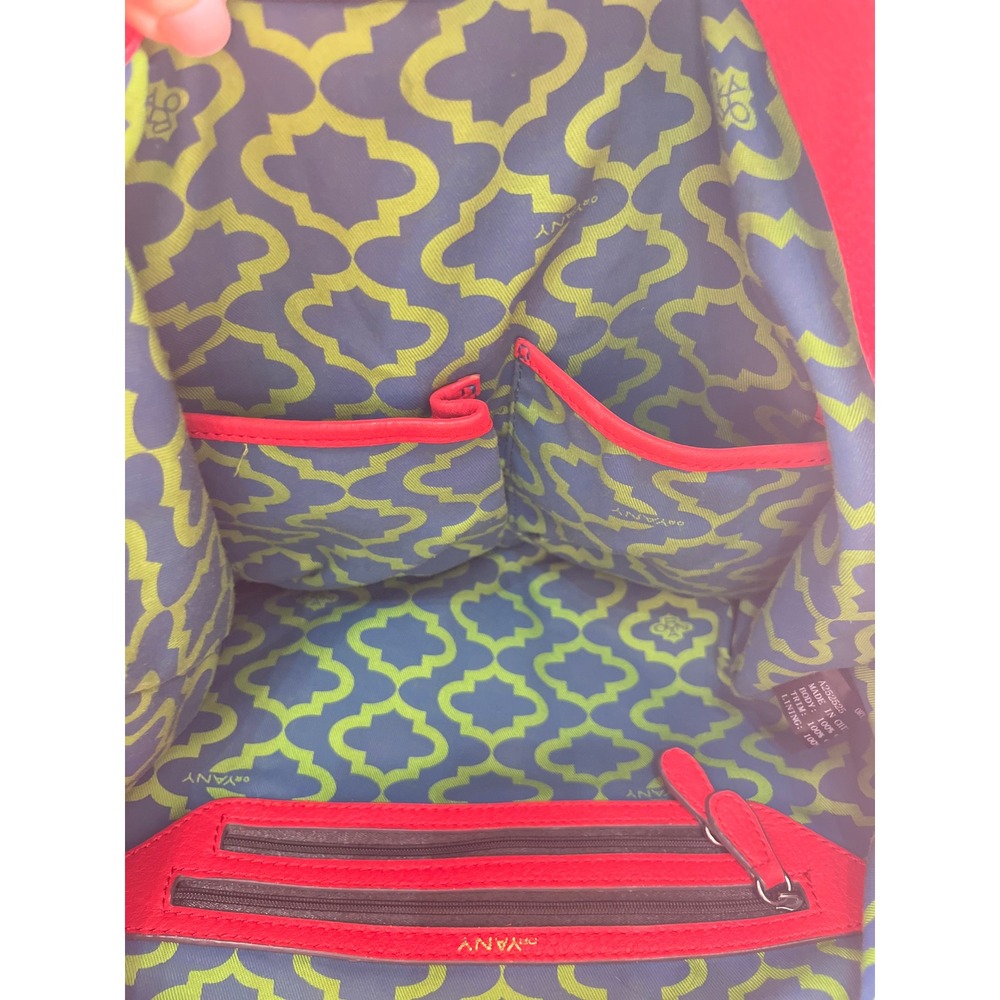 Oryany Lysse Red Beige Leather Tote Bag Braided Handles Woven Large Shoulder Bag - Picture 7 of 10
